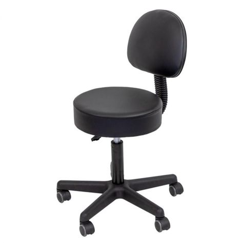 Piso Taburete Consulta Medica Con Respaldo - Negro-1