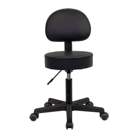 Piso Taburete Consulta Medica Con Respaldo - Negro-2