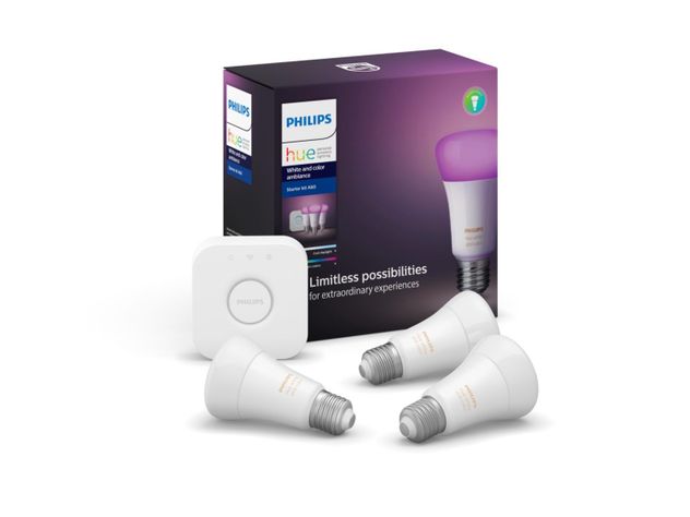 Kit 3 Philips Hue E27 Multicolores + Bridge Matter-0
