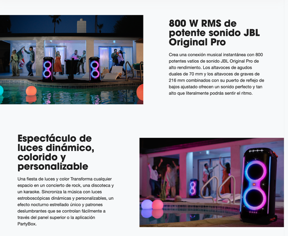 Parlante JBL Partybox 710 Portátil Con Bluetooth Negra 220v -1