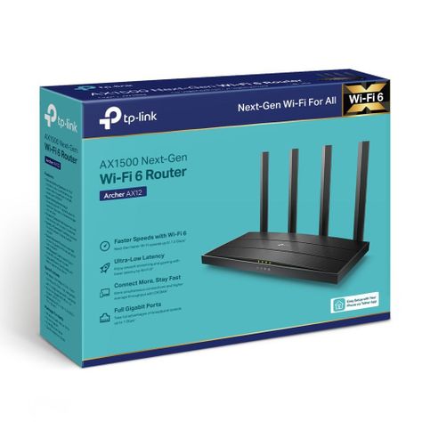 Router AX1500 Wi-Fi 6 Tecnología Wi-Fi 6: Archer AX12 viene equipado con la última tecnología inalám-5