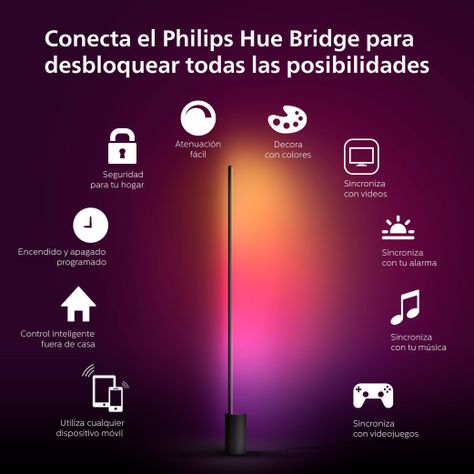 Lámpara De Piso Philips Hue Gradient RGBIC Signe Zigbee Bletooth-5
