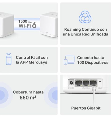 Set 3 Sistema Wi-fi 6 Mesh Mercusys Tp-link Halo H80x Ax3000-6