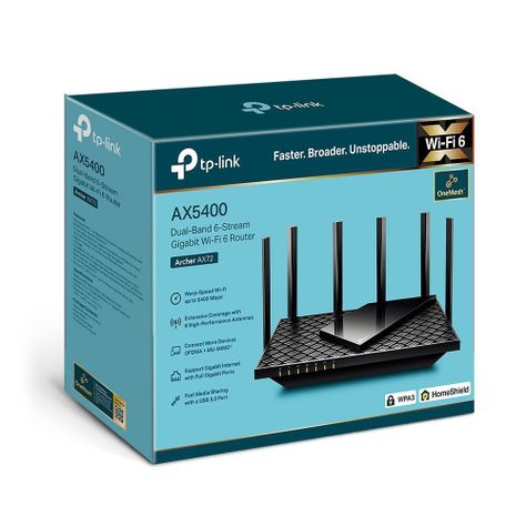 Router AX5400 Tri-Band Gigabit Wi-Fi 6 Archer AX72OneMesh™-5