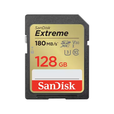 Tarjeta De Memoria Sd Uhs-i Sandisk Extreme 128GB 180 MB/S 4K V30-2