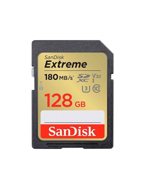 Tarjeta De Memoria Sd Uhs-i Sandisk Extreme 128GB 180 MB/S 4K V30-3