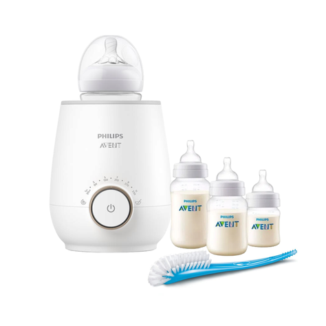Set Calentador más 3  mamaderas anti colic y cepillo higiene-0
