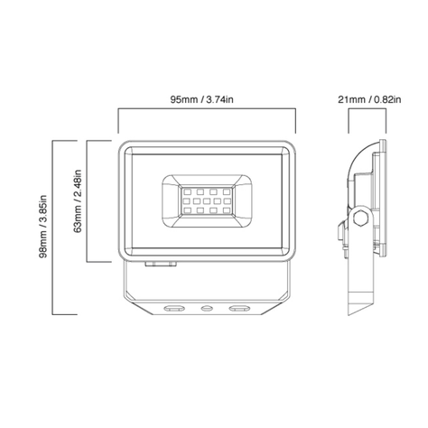 Proyector LED de Exteriores IP65,10W 900lm Blanco Cálido 220V SEC  VKB -2