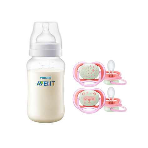  Pack Mamadera Anticolic 330 ml + 2 Chupetes 6-18m -0