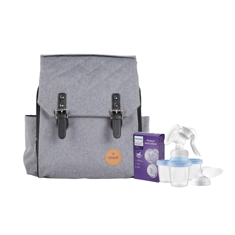 Mochila maternal  + extractor de leche + Amapolas-0