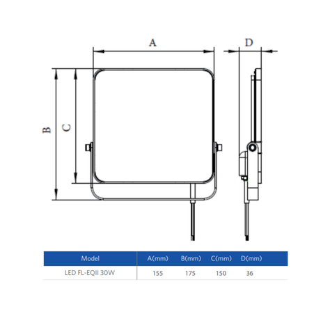 Reflector LED Floodlight-EQII 30W-5700-GY-GP   OPPLE -1