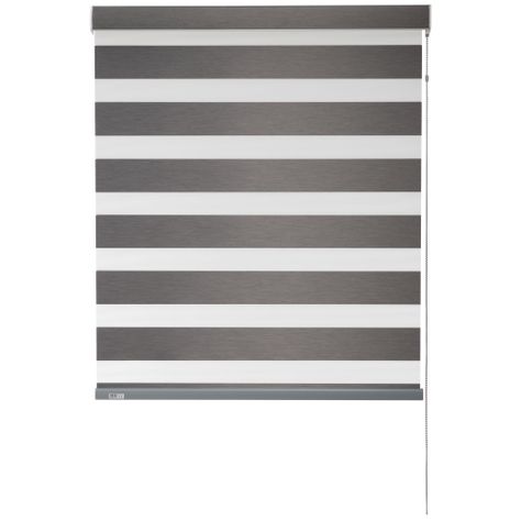 Cortina Roller Dúo Blackout 100x235 cm Gris Oscuro-0