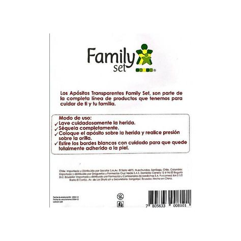 Apósito Transparente 10cm X 12cm 3 Unidades Family Set Original-1