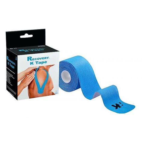Tape Kinesiológico Precortado Azul 5cm x 5mt Recovery Original-0