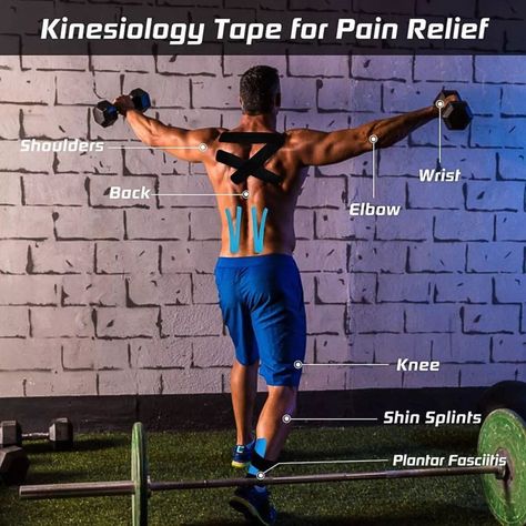 Tape Kinesiológico Precortado Azul 5cm x 5mt Recovery Original-3