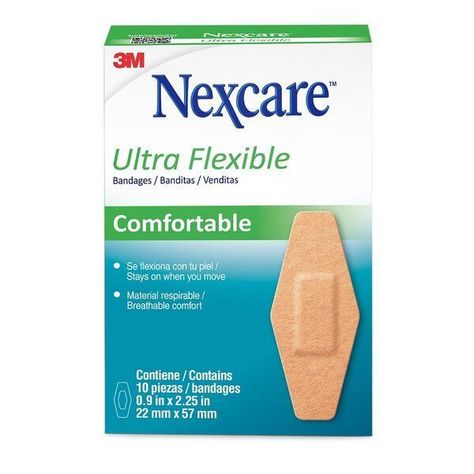 Nexcare Banditas Ultra Flexible Comfortables Tamaño ünico 22mm x 57mm 10 Unidades-0