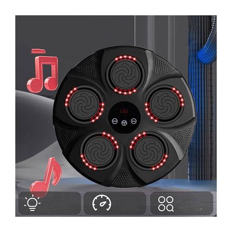 Máquina De Entrenamiento Box Sonido Bluetooth Y Guantes Rojo-2