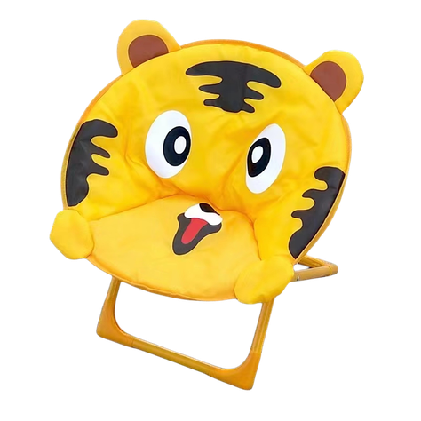 Silla Plegable Camping Animales para Niños, Tigre Amarillo-0