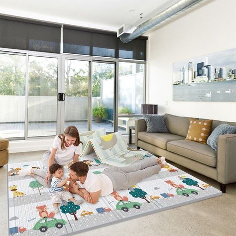 Alfombra Infantil AntiGolpes Plegable 180*200*2cm con Bolso, Viajes Magníficos-1