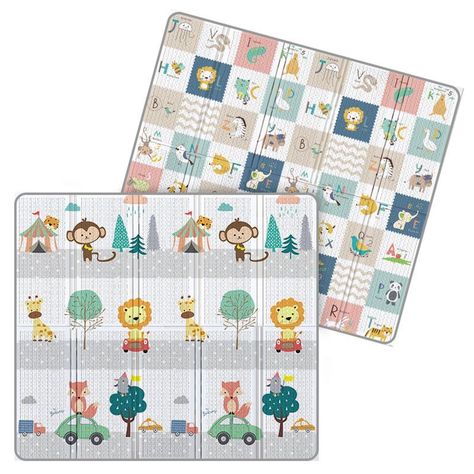 Alfombra Infantil AntiGolpes Plegable 180*200*2cm con Bolso, Viajes Magníficos-0
