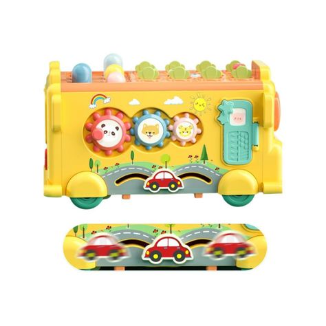 Bus Didáctico 6 en 1, Metalófono, Armado,  Reloj y Más-6