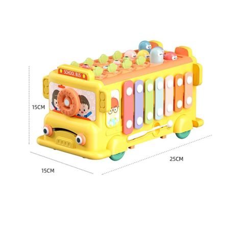 Bus Didáctico 6 en 1, Metalófono, Armado,  Reloj y Más-7
