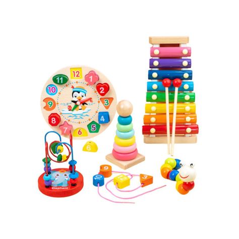 Set Didáctico 5 en 1, Metalófono, Hora, Cuncuna y Otros -0