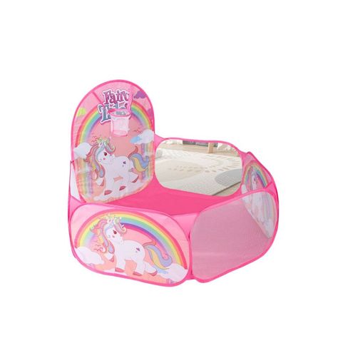 Piscina De Pelotas Plegable Con 50 Pelotas Multicolor Rosa-0