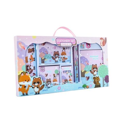 kit 15 Materiales Escolares, Estuche, Cuaderno.  Mapache-1