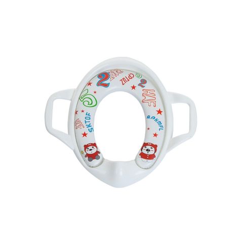 Adaptador para WC Suave y Acolchonado con Asas Bebé Blanco-0