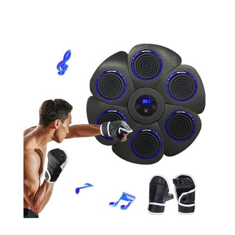 Máquina De Entrenamiento Box Sonido Bluetooth Y Guantes Azul-1