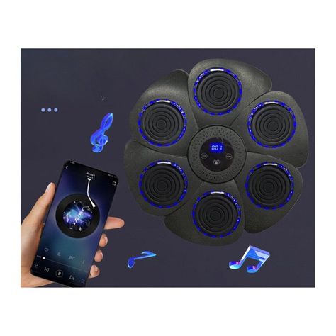 Máquina De Entrenamiento Box Sonido Bluetooth Y Guantes Azul-3