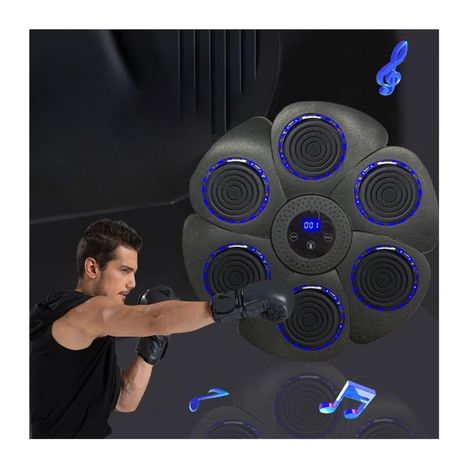 Máquina De Entrenamiento Box Sonido Bluetooth Y Guantes Azul-4