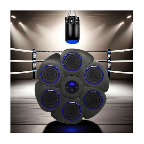Máquina De Entrenamiento Box Sonido Bluetooth Y Guantes Azul-5