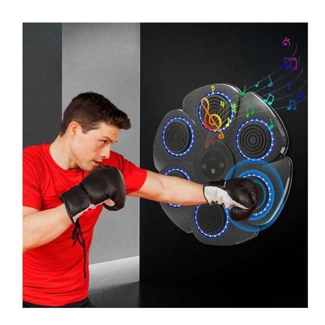 Máquina De Entrenamiento Box Sonido Bluetooth Y Guantes Azul-7