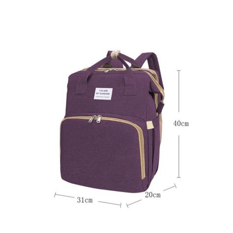 Mochila 3 en 1 - Bolso, Cuna y Mudador Portátil Gris-5