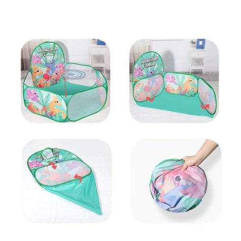 Piscina De Pelotas Plegable Con 50 Pelotas Multicolor Verde-3