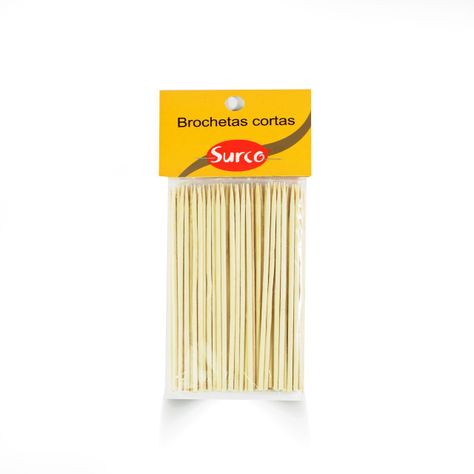 PACK 5X BROCHETAS CORTAS BAMBÚ SURCO BOLSA 100 UN-0