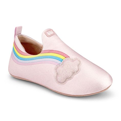 Zapatillas Indoor Plantuflas 2 Way Arcoiris Rosado Niña Bibi-1