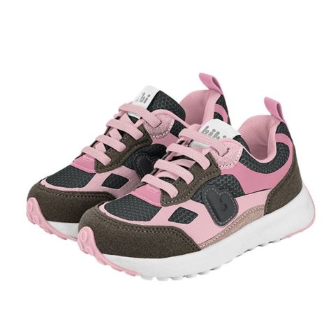 Zapatillas Jogging Gris-Rosa Bibi 1236026-1