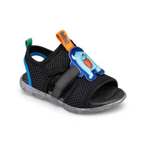 Sandalias  Play Time Negro Mounstro Niño Bibi-1