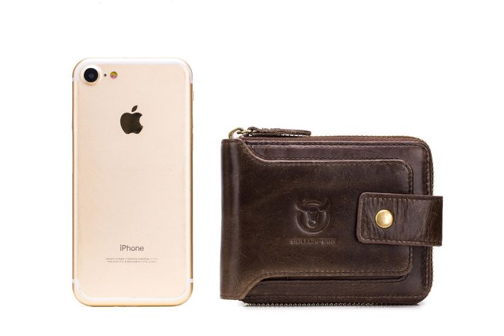 Billetera de cuero con bloqueo RFID Bullcaptain Modelo QB231-1