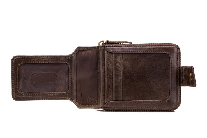 Billetera de cuero con bloqueo RFID Bullcaptain Modelo QB231-4