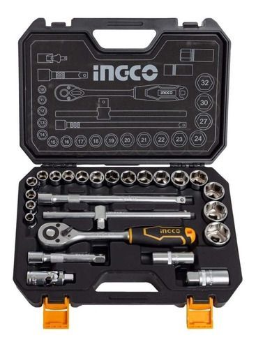 Set Dados Y Chicharra Industrial 25 Piezas 1/2" Ingco Hkts12251-0