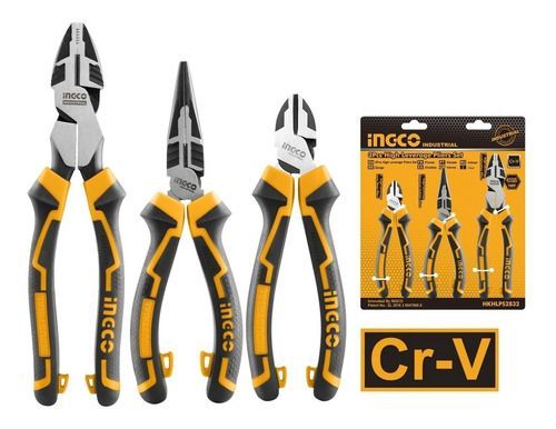 Set Alicates Industrial 3 Piezas 180-240Mm Ingco Hkhlps2832-0