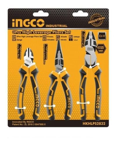 Set Alicates Industrial 3 Piezas 180-240Mm Ingco Hkhlps2832-2