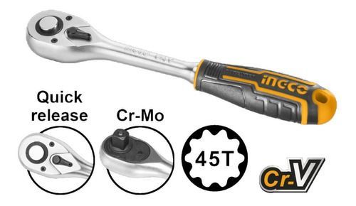 Llave Chicharra Industrial 45T 3/8" Ingco Hrth0838-0