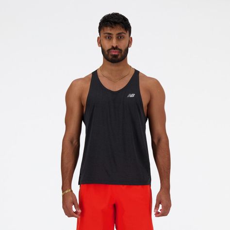 Polera Sin Mangas Running Hombre New Balance Athletic Negra-0