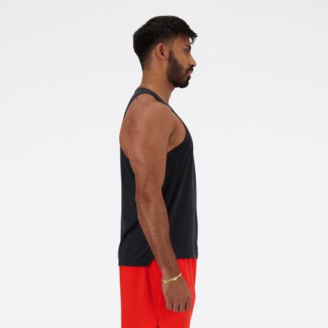 Polera Sin Mangas Running Hombre New Balance Athletic Negra-1