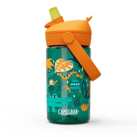 Botella Camelbak Niños Flip Straw 350 Ml Verde/Naranjo-0